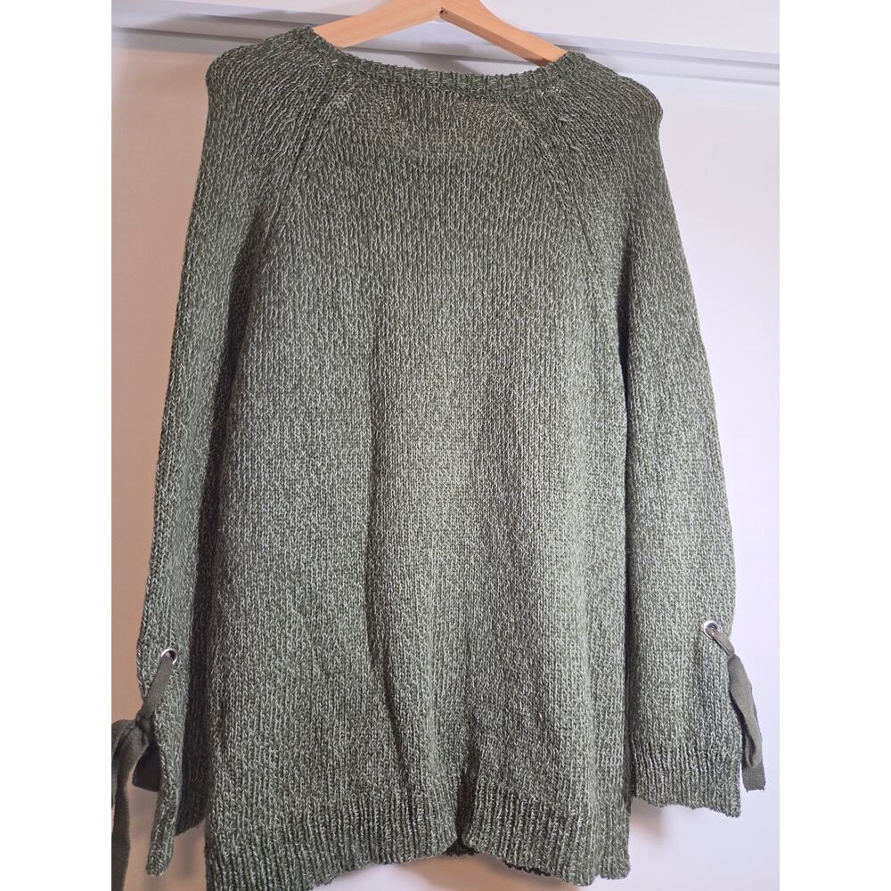 Audrey Parks Francesca’s Galilea Olive Lace Up Ribbon Sweater M - Picture 4 of 9